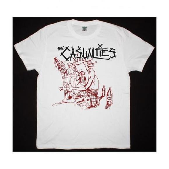 Tops - The Casualties 40 Oz Of Casualty New White T Shirt